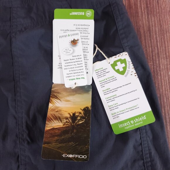 NWT Exofficio Womens Size 14 Bugsaway Vianna Pants Gray Roll Up Leg Stretch - Picture 8 of 15